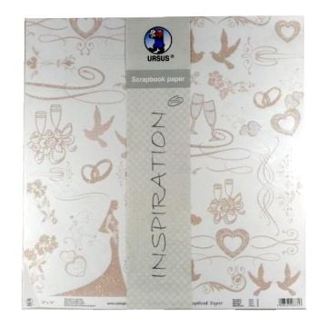Papier do scrapbookingu ślub 5 arkuszy