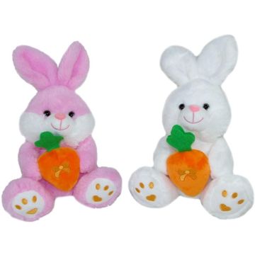Zając króliczek z marchewką 20cm MIX
