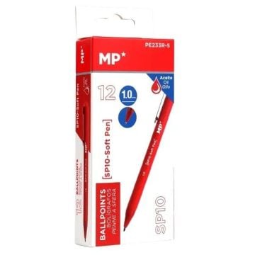 Długopis olejowy 1,0mm czerwony (12szt)
