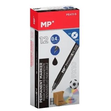 Marker permanentny 0,4mm do CD/DVD czarny (12szt)