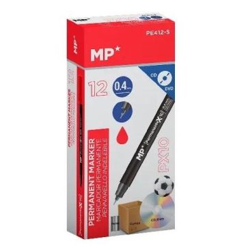 Marker permanentny 0,4mm do CD/DVD czerw (12szt)