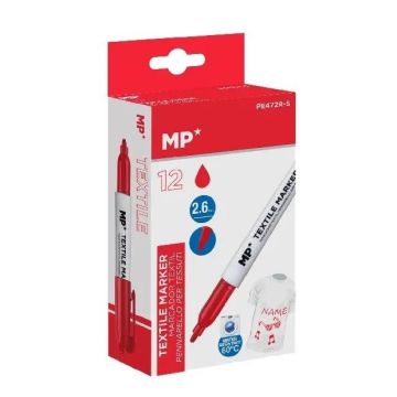 Marker do tkanin 2,6mm czerwony (12szt)