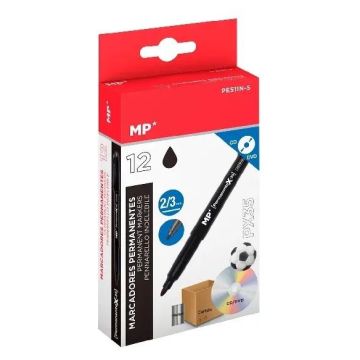 Marker permanentny do CD/DVD czarny (12szt)