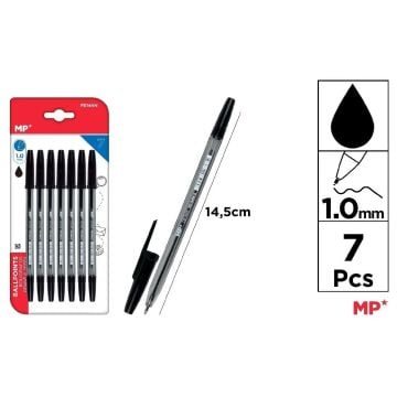 Długopis czarny 1.0mm 7szt