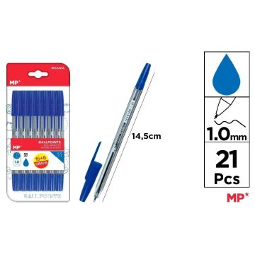 Długopis niebieski 1.0mm 21szt