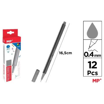Cienkopis 0.4mm srebrny (12szt)