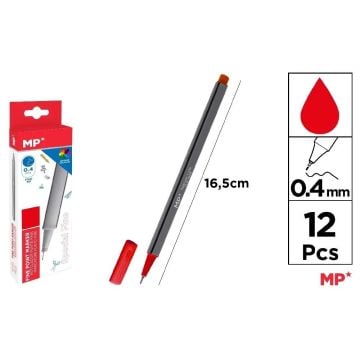 Cienkopis 0.4mm czerwony (12szt)