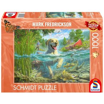 Puzzle PQ 1000 Mark Fredrickson Labrador na rybach