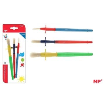 Pędzle dla dzieci z uchwytem Easy grip 3szt