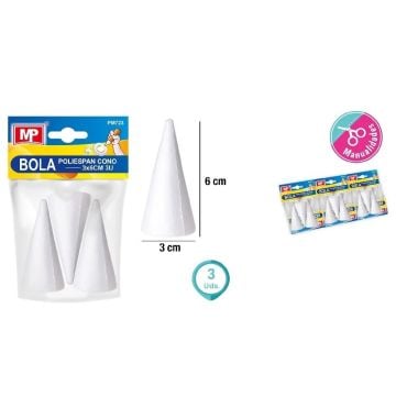 Stożki styropianowe do zdobienia 30x60mm 2szt