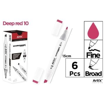 Marker Chromax z 2 końcówk. deep red 10 (6szt)