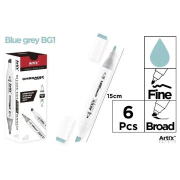 Marker Chromax z 2 końcówk. blue grey BG1 (6szt)