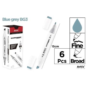 Marker Chromax z 2 końcówk. blue grey BG3 (6szt)