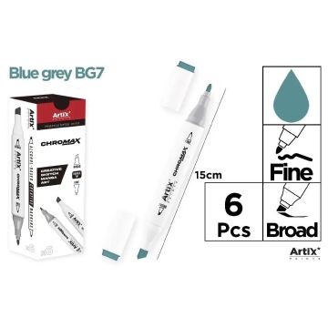 Marker Chromax z 2 końcówk. blue grey BG7 (6szt)