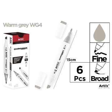 Marker Chromax z 2 końcówk. warm grey WG4 (6szt)