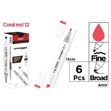 Marker Chromax z 2 końcówk. coral red 12 (6szt)