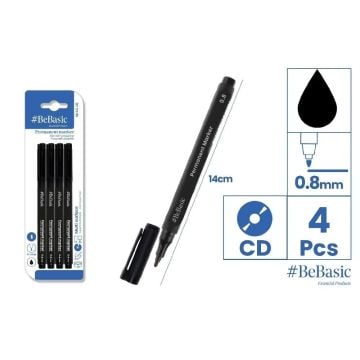 Marker permanentny 4szt czarny