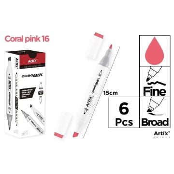 Marker Chromax z 2 końcówk. coral pink 16 (6szt)