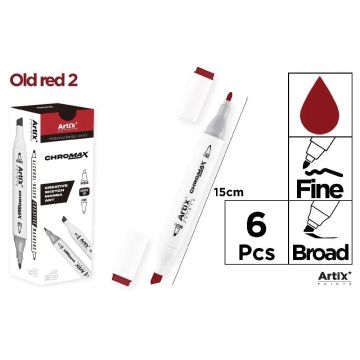 Marker Chromax z 2 końcówk. old red 2 (6szt)