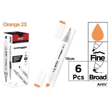 Marker Chromax z 2 końcówk. orange 23 (6szt)