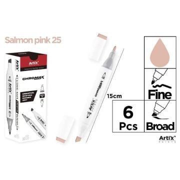 Marker Chromax z 2 końcówk. salmon pink 25 (6szt)