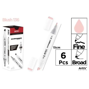 Marker Chromax z 2 końcówk. blush 136 (6szt)
