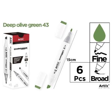 Marker Chromax z 2 końcówk. olive green 43 (6szt)