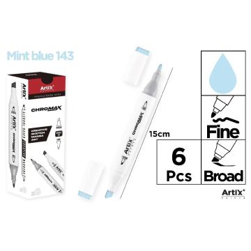 Marker Chromax z 2 końcówk. mint blue 143 (6szt)