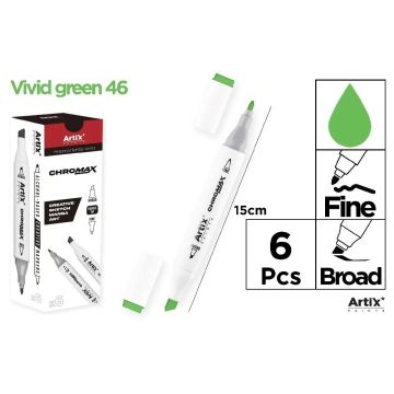 Marker Chromax z 2 końcówk. vivid green 46 (6szt)