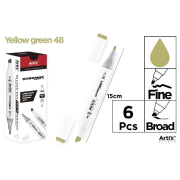 Marker Chromax z 2 końcówk. yellow green 48 (6szt)