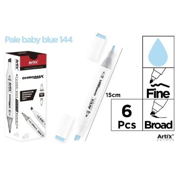 Marker Chromax z 2 końcówk. pale blue 144 (6szt)