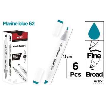 Marker Chromax z 2 końcówk. marine blue 62 (6szt)