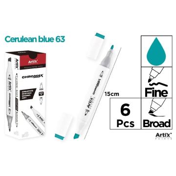 Marker Chromax z 2 końcówk cerulean blue 63 (6szt)