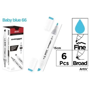 Marker Chromax z 2 końcówk. baby blue 66 (6szt)
