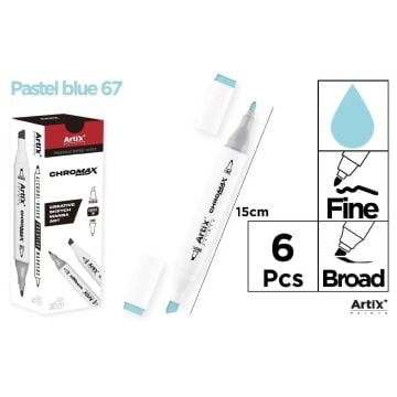 Marker Chromax z 2 końcówk. pastel blue 67 (6szt)