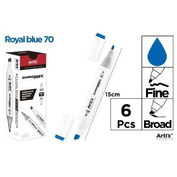 Marker Chromax z 2 końcówk. royale blue 70 (6szt)