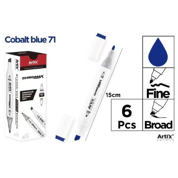 Marker Chromax z 2 końcówk. cobalt blue 71 (6szt)
