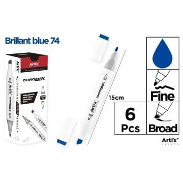 Marker Chromax z 2 końcówk brilliant blue 74 (6szt