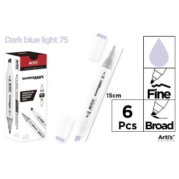 Marker Chromax z 2 końcówk. dark blue 75 (6szt)