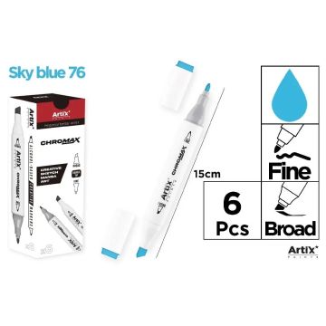 Marker Chromax z 2 końcówk. sky blue 76 (6szt)