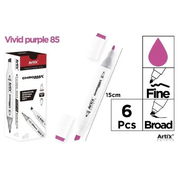 Marker Chromax z 2 końcówk. vivid purple 85 (6szt)