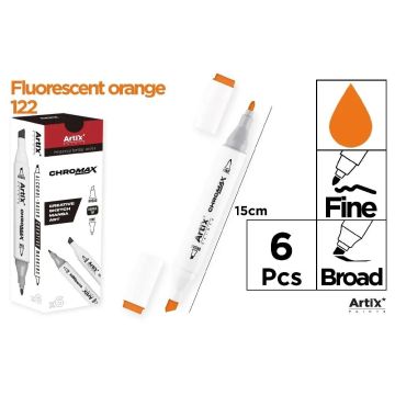 Marker Chromax z 2 końcówk. fluor orange 122 (6szt