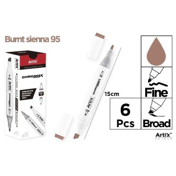 Marker Chromax z 2 końcówk. burnt sienna 95 (6szt)