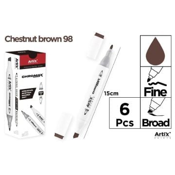 Marker Chromax z 2 końcówk. brown 98 (6szt)