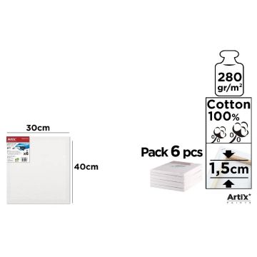 Podobrazie 30x40x1,5cm 280G/m2 (6szt)