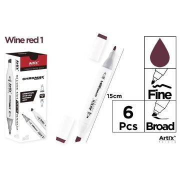 Marker Chromax z 2 końcówkami wine red 1 (6szt)