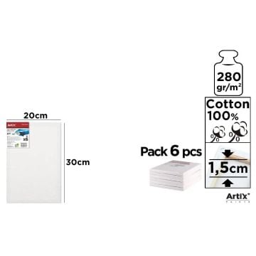 Podobrazie 20x30x1,5cm 280G/m2 (6szt)
