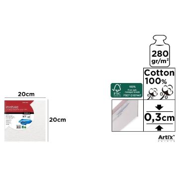 Tablica malarska 20x20x0,3cm 280G/m2