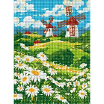 Diamentowa mozaika - Pole stokrotek 30x40cm