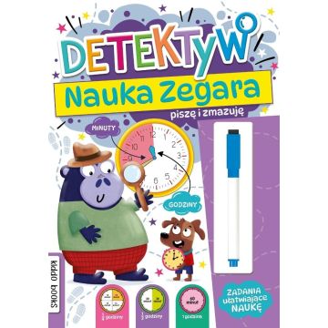 Piszę i zmazuję detektyw nauka zegara